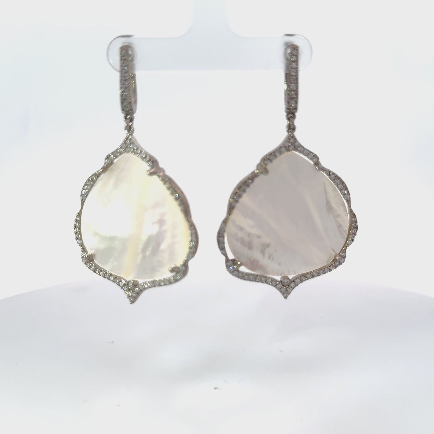 Antoinette Earrings White Mother of Pearl Silver