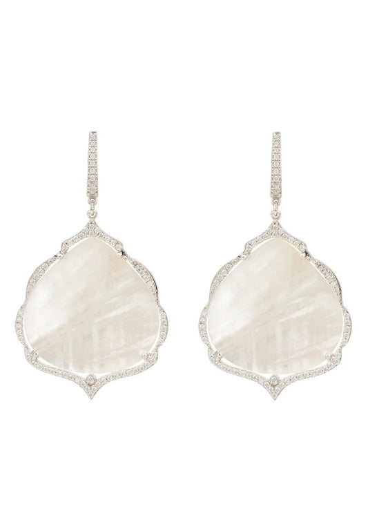 Antoinette Earrings White Mother of Pearl Silver