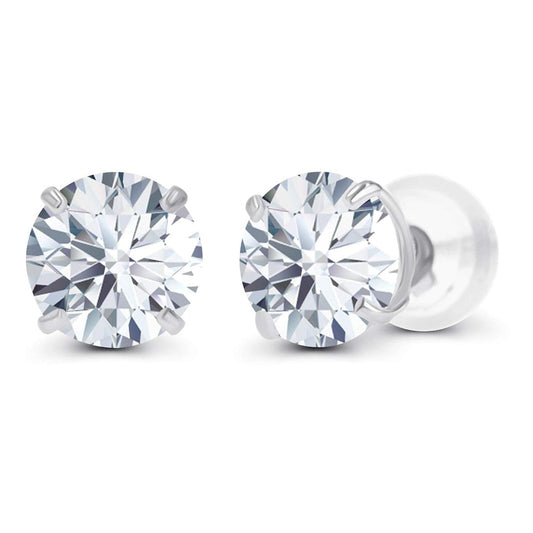 0.50 CTW Lab Grown Diamond Stud Earrings in 14K White or Yellow Gold – G Vs