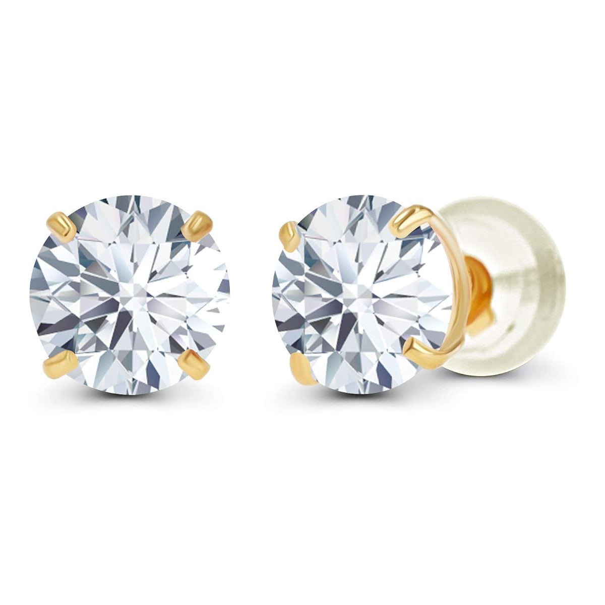 0.50 CTW Lab Grown Diamond Stud Earrings in 14K White or Yellow Gold – G Vs